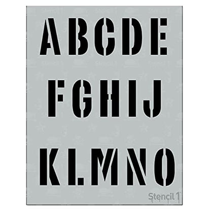 Stencil1 Industrial Font Stencil 1" Alphabet Letters Painting Art Craft - style: 1" Letters