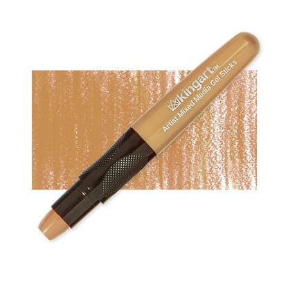 KINGART GS039-1 Mixed Media Gel Stick Crayon, Light Brown | 1-Piece Artist Crayon: Brush on water for watercolor effects; odorless and non-toxic - color: Light Brown