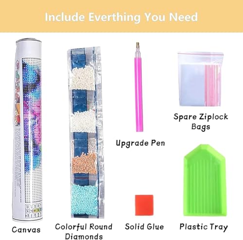 Girl and Moon Diamond Art Kits for Adult diamond painting kits for adults | Cute DIY Diamond Painting Kits 5D Diamond Dots Gem Art Crafts with Tools,Round Full Drill 12x16inch - color: DP04749