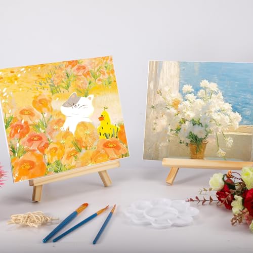12 Pack Tabletop Easel, 11.8 Inch, Wood | Desktop Easel Stand for Painting Canvas, Portable Table Top Easels for Painting Party Art Craft Painting Easel Stand