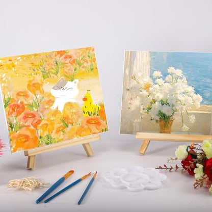 12 Pack Tabletop Easel, 11.8 Inch, Wood | Desktop Easel Stand for Painting Canvas, Portable Table Top Easels for Painting Party Art Craft Painting Easel Stand