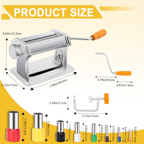 Polymer Clay Press Machine, Craft Clay Mixers Machine and 40PCS Polymer Clay Cutters Mold, Stainless Steel Handmade Clay Rolling Machine for DIY Craft - 6 Thickness Options - color: Orange Clay Press