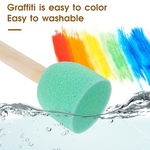 20 PCS Sponge Paint Brushes, Sponges for Painting Round Flower Star Sponge Paint Brush, Art Class Acrylic Painting Tools for Arts and Crafts, 5 Style Art Sponges