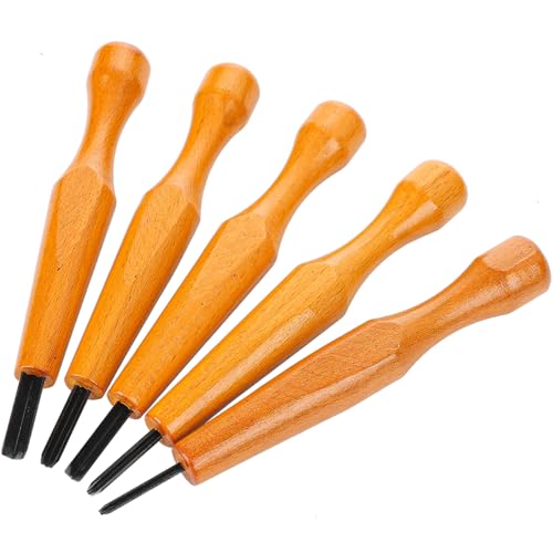 5 Pcs Linocut Tools Sets Linoleum Carving Tools Wood Chisel V Shaped Knife for Printmaking Woodcarving Beginners (1.5mm, 2mm, 3mm, 4mm, 5mm)