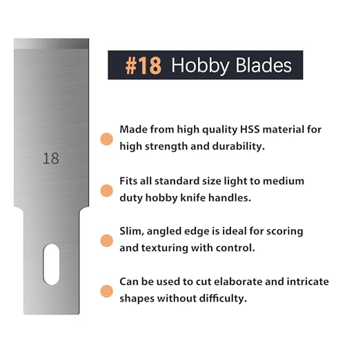 #18 Hobby Knife Blades(Pack of 100),Art Blades Cutting Tool with Storage Case for Craft, Hobby, Scrapbooking, Stencil - size: #18-100pcs