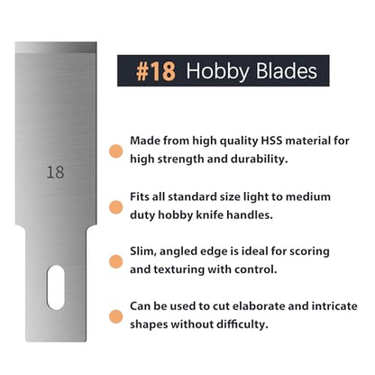 #18 Hobby Knife Blades(Pack of 100),Art Blades Cutting Tool with Storage Case for Craft, Hobby, Scrapbooking, Stencil - size: #18-100pcs