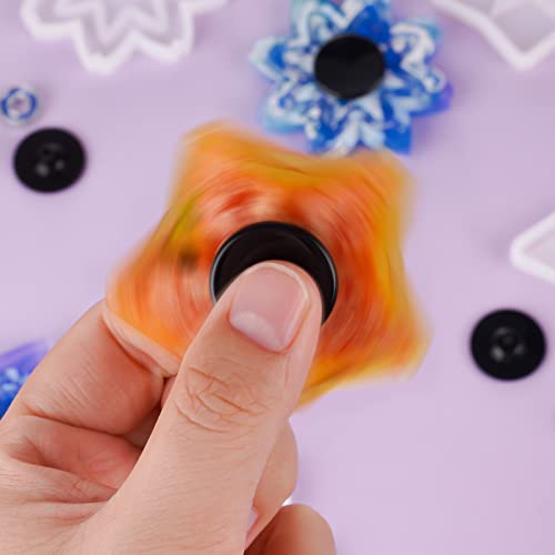 NiArt Fidget Spinner Silicone Resin Mold Kit, 5 Molds, 10 Bearings Set - size: 5 Molds (B) + 10 BLACK Bearings