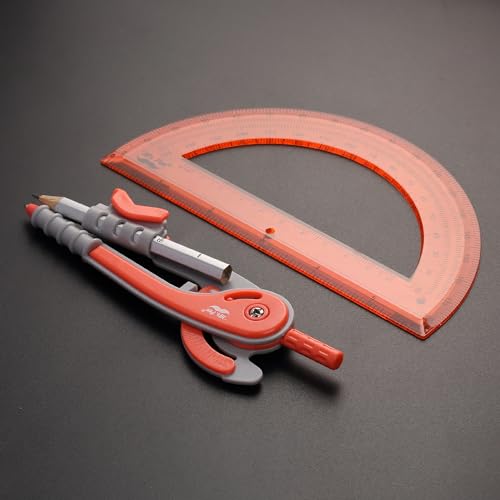 Mr. Pen- Geometry Compass and Protractor Set, 6 Inch Compass - color: Red, size: 1 Set