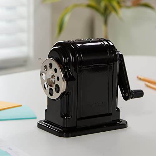 X-ACTO Ranger 55 Classroom Manual Pencil Sharpener, Black, Mountable, Adjustable for 8 Pencil Sizes - Classroom, Teacher Supplies - size: 1 Count (Pack of 1)
