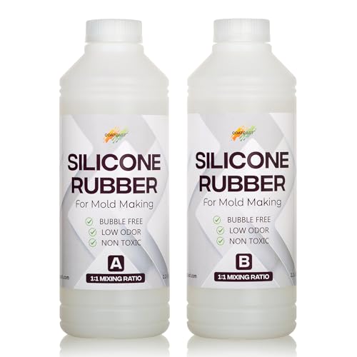 Silicone Rubber Kit 18A for DIY Mold Making (352 oz) – Super Elastic, Translucent, Fast Cure, Non-Toxic, 1:1 Ratio Liquid Silicone for Resin Molds, 3D Molds, Silicone Molds (22 Pounds)