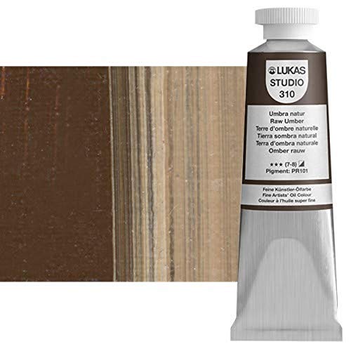 Lukas Studio Artist Oil Color Paints - High-pigment oil paint made with natural binder for artist, painting, & more! - [Raw Umber - 37 mL] - color: Raw Umber, size: 1.25 Fl Oz (Pack of 1)