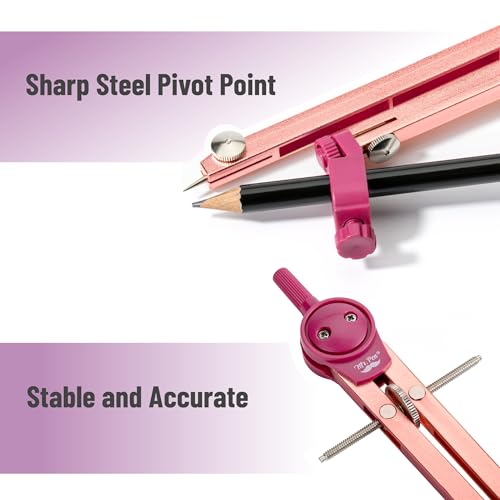 Mr. Pen- Metal Geometry Compass, Center-Wheel Design - color: Rose Gold
