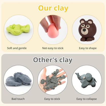 White Air Dry Clay Wolwefa 72 Packs Air Dry Foam Clay, Moldable Super Light Clay Perfect for Arts, Crafts, Classroom Teaching - color: White