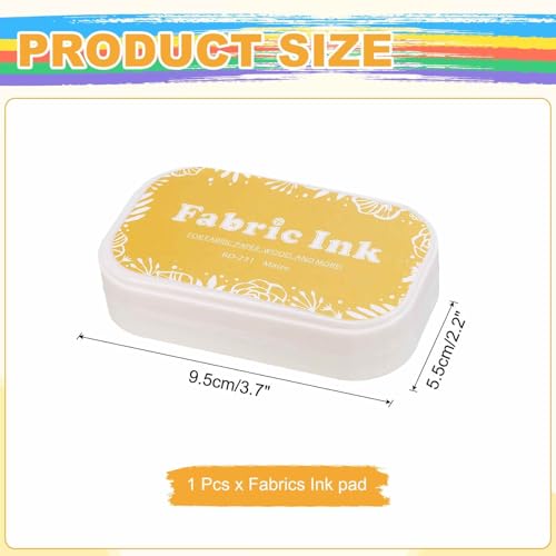 MECCANIXITY Ink Pads for Stamps, 3.7x2.2 Inch Fabric Ink Pad for Cloth, Wood, Paper, Fingerprint, DIY Card Making, Corn Yellow - color: Corn Yellow