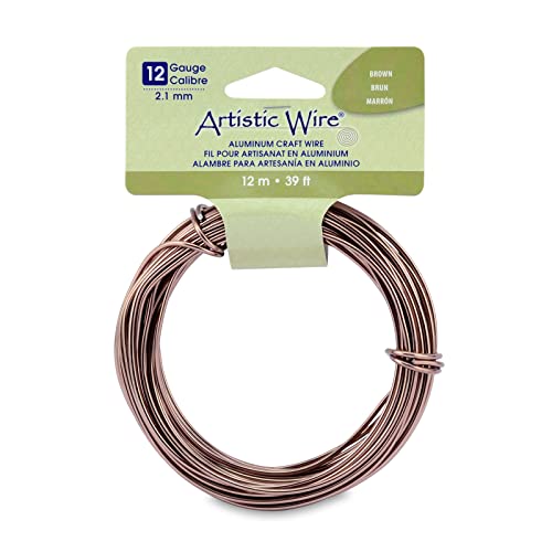Artistic Wire 12 Gauge Round Anodized Aluminum Craft Wire, 39.3', Brown - color: Brown