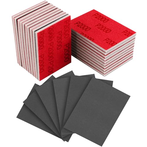 24Pcs Sanding Sponge 2000 Grit Wet Dry Soft Foam Hand Sander Block - size: 24pcs 2000 Grit, style: Aluminum