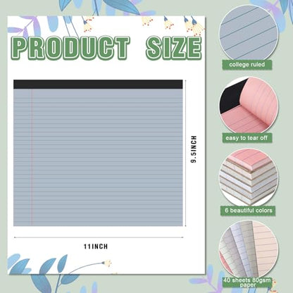 Lincia 6 Pcs Legal Pads Landscape Notebook, Aesthetic Color - color: Aesthetic Color