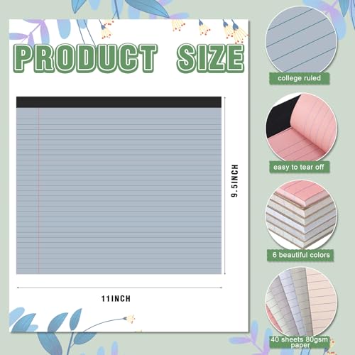 Lincia 6 Pcs Legal Pads Landscape Notebook, Aesthetic Color - color: Aesthetic Color
