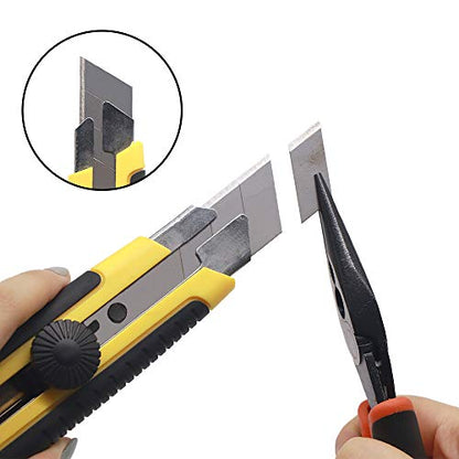 Box Cutter Retractable 25MM Long Utility Knife With 20pcs Blades Refills | Heavy Duty Exacto Knife Razor Knife Utility, Snap Off Blades Box Cutter with Rubber Grip for Cardboard, Boxes, DIY Crafts - size: 20 Blades + 1 Knife