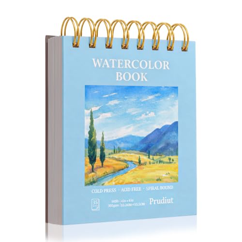 4x4 Inch Watercolor Paper Pad, 35 Sheets, 140 Lb Cold Press, Spiral - size: 4x4 Inch