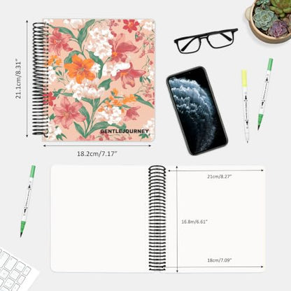 Hardcover Sketchbook,7.2"x8.3"Spiral Bound Drawing Pad,Lily Bouquet | 150gsm(92lb)Acid-Free Thick Paper,Blank Art Journal for Adults,Artists&Beginners,Ideal for Sketching,Doodling and Mixed Media - color: lily bouquet