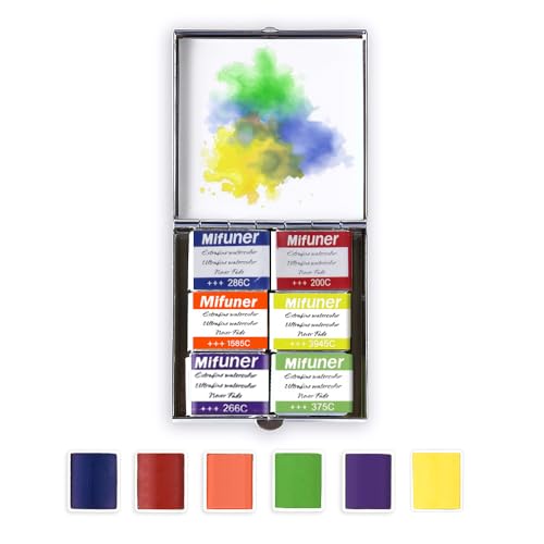 Mini Portable Handmade Artist Watercolor Paint,6 Colors Solid Watercolor - color: Solid Watercolor--Mix Color 11