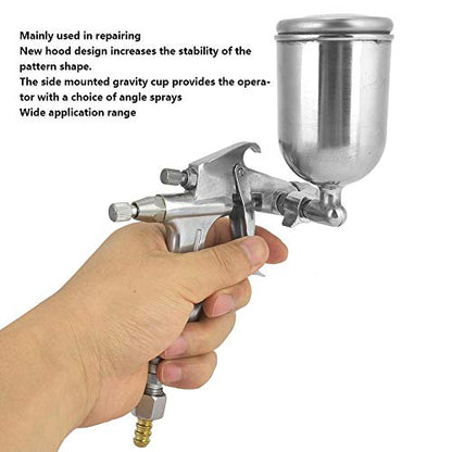 HEEPDD K3 Airbrush Kit, 40MPa Spray Gun | Type Feed Spray Air Brush Set, 351L/m Rate, with Metal Pot and Brush, For Cake Tattoo Face Body Painting