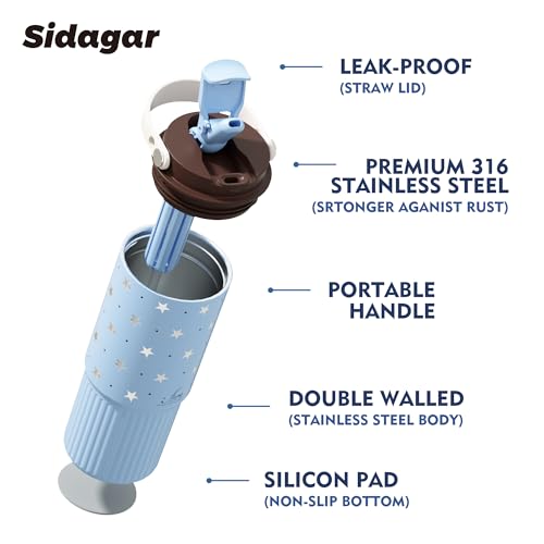 26 oz Insulated Stainless Steel Tumbler with Straw & Handle Star - color: Starry Blue