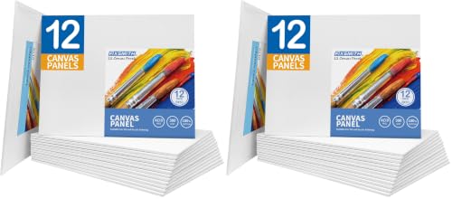 Canvas Boards for Painting 8x10 Inch, Super Value 24 Pack White Blank Canvas Panels, 100% Cotton Primed, Painting Art Supplies for Professionals, Hobby Painters, Students & Kids - size: 8"×10" (Pack of 2)