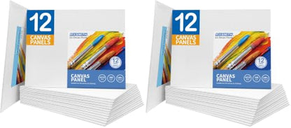 Canvas Boards for Painting 8x10 Inch, Super Value 24 Pack White Blank Canvas Panels, 100% Cotton Primed, Painting Art Supplies for Professionals, Hobby Painters, Students & Kids - size: 8"×10" (Pack of 2)