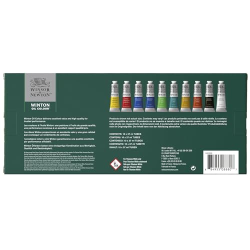 Winsor & Newton Winton Oil Color Paint, Starter Set, 10 x 37ml Tubes, 1.25 Fl Oz (Pack of 10) - style: Starter Set - 10 x 37ml