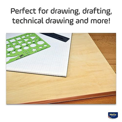 Helix - Wooden Drawing Board - Metal Edge - 16 x 21 inch | Lightweight for Sketching Outdoors - Ensures Accuracy and Stability - Portable Drafting Surface - Versatile for Artists - size: 16” x 21”, style: Metal Edge