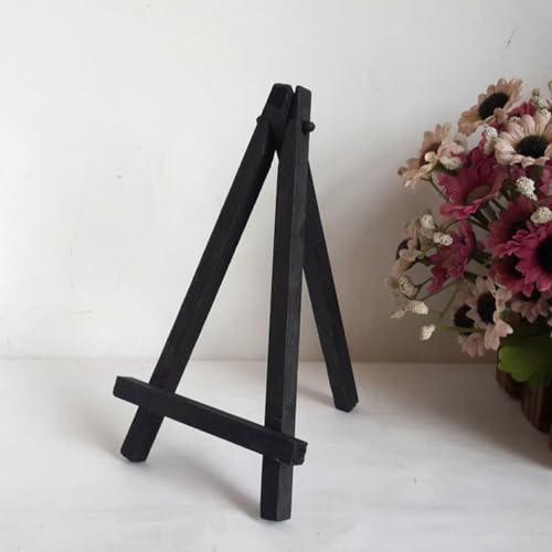TEHAUX Tabletop Display Easel Small Wooden Tripod Easel for Kids Painting Art Crafts Photo Cards Stand 9.44X7.08X1.96In Portable Canvas Holder
