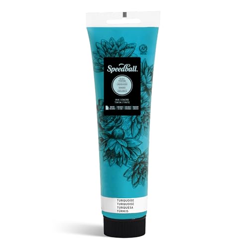 Speedball 150ml 5oz Water-Soluble Block Ink Turquoise, for Block Printing, Lino Printing, Screen Printing, for Artists Kit - color: Turquoise