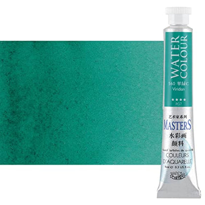 Marie's Masters Quality Watercolor Paint - Greens, 9 mL (Set of 6) - Concentrated Color, Pure Pigments, High Lightfastness Ratings - color: Greens