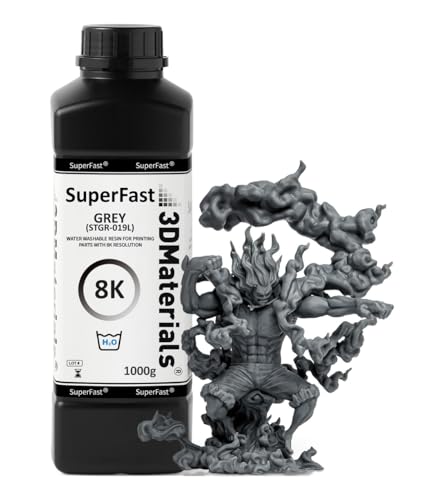 SuperFast 8K 3D Printer Resin Water Washable, 0.5 sec Print (1000g, Gray) - color: Grey, size: 1000g