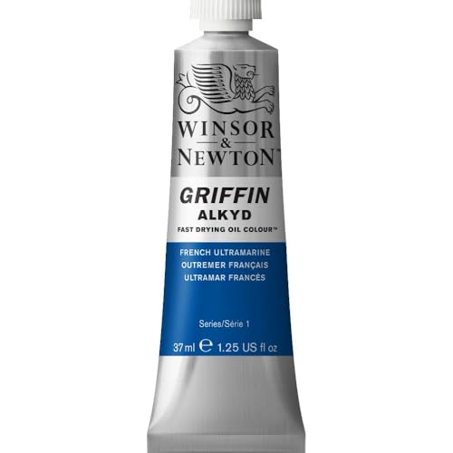 Winsor & Newton Griffin Alkyd Fast Drying Oil Paint, French Ultramarine | Fast-Drying Oil Paint, Ideal for Thick Impasto Techniques & Underpainting, Slightly More Fluid than Traditional Oils - color: French Ultramarine, style: 1.25-oz Tube