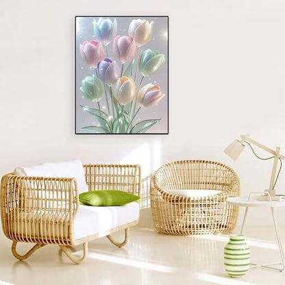 WUSARPLY Colorful Flowers Diamond Painting Kits for Beginner Adults - color: YA002
