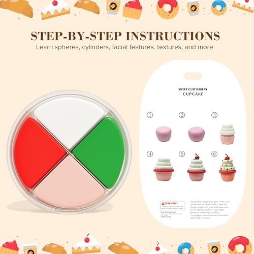 Air Dry Clay Sweet Bakery Set - DIY Cake Crafts. Creative Gift! | Includes colors, tools & guides to make cute cakes. Ideal birthdays & holidays gift - color: cake