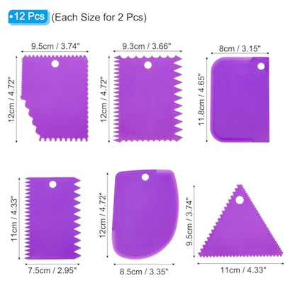 PATIKIL 12 Pcs Plastic Clay Scraper, 2 Set Pottery Tools Soft Carving Scraper Kit Clay Sculpting Tools Ceramics Cutter for Beginners Pottery Modeling, Purple - color: Purple