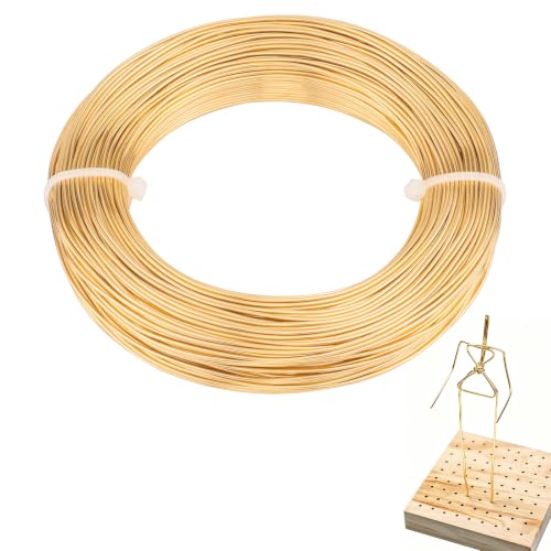 18 Gauge Aluminum Craft Wire, 164FT 1mm Bendable Metal Wire for Jewelry Making, Wreath Making, Beading(Tin Gold) - color: Tin Gold