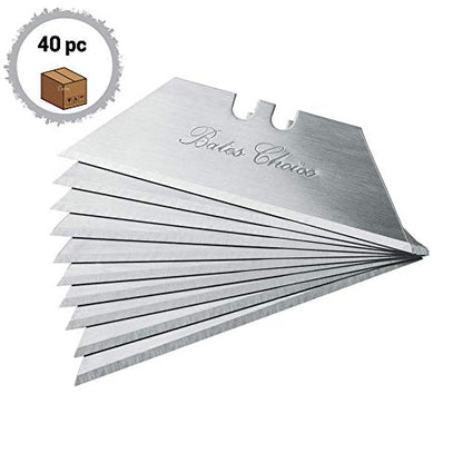 Bates- Utility Knife Blades, 40 Pack, Box Cutter Blades, Razor Blade Utility Knife - color: Silver, size: 40 Pack