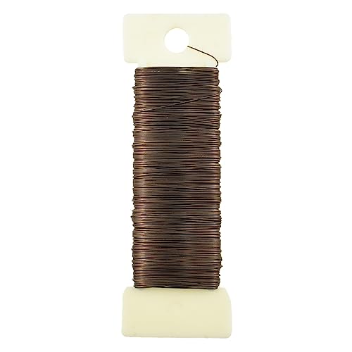 HAHIYO 26Gauge Coffee Color Metal Floral Wire - 1 Roll, 38 Yards (115 Feet) - Flexible Paddle Wire for Craft, Christmas Wreath, Flower Arrangement, Bouquet Wrapping, Wedding, DIY - color: Coffee, size: 26Gauge-1P/38Yards