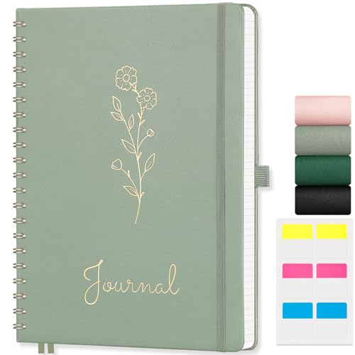EMSHOI Graph Grid Spiral Journal Notebook, 110 Pages, A4 (8.2" x 11.2") - color: Light Green, style: A4 Graph