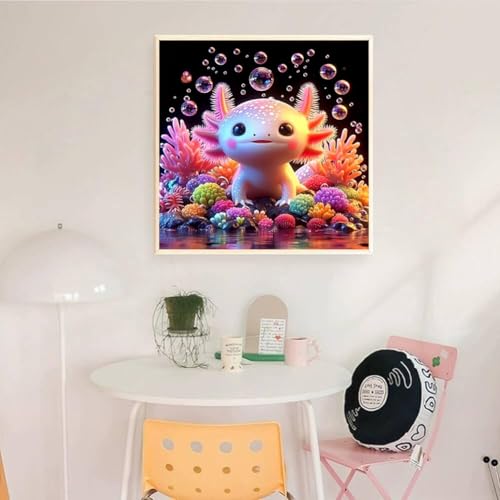 Dugsmgd Pink Axolotl Diamond Art Kits for Adults, Diamond Painting 12x12 in - color: Axolotl