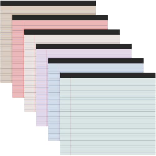 6 Pcs 11" x 9.5" Legal Pads College Ruled Notepad Landscape Notebook Horizontal Lined Notebook 80 Gsm Assorted Colors Paper Pastel Writing Pads for School Office, 40 Sheet (Morandi Colors) - color: Morandi Colors
