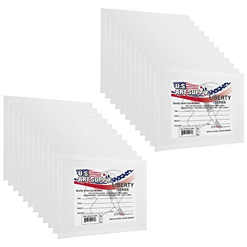 U.S. Art Supply 9 X 12 Inch Art Canvas Board Panels 24 Pack - 8 Ounce - size: 9" x 12"