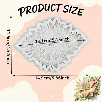 Lily Flower Silicone Molds Flower Leaves Polymer Clay Mold - color: Style C