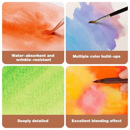 50pcs Creative Watercolor Paper Cards, 300g Cotton Pulp Fine Grain Thick Serrated Edges for DIY Tickets with Tear-Away Stamps and Gifts Certificates (Square) Holiday Cards Postcard (4x4) - size: 4x4