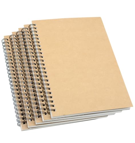 5 Pcs A5 Sketchbook, Spiral Sketch Pads, 30 Sheets (60 Pages) 120 GSM Thicken Paper, for Art Painting and Drawing (A5) - size: A5 (5.83 x 8.27 inches)